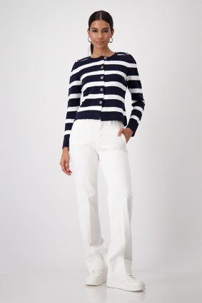 Monari Pants Jeans Chains Off White