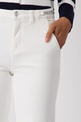 Monari Pants Jeans Chains Off White