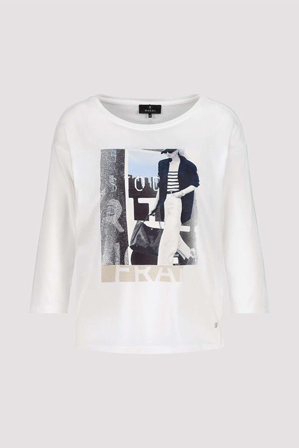 Monari Women's T-Shirt Print Off White