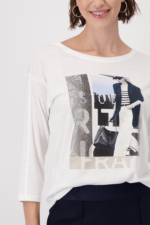 Monari Women's T-Shirt Print Off White