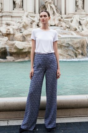 Raffaello Rossi Candice Straight Pant Darkblue Graphical
