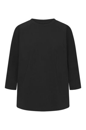 Raffaello Rossi Grazia black top with round neck and three-quarter raglan sleeves