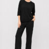 Raffaello Rossi Grazia black top with round neck and three-quarter raglan sleeves