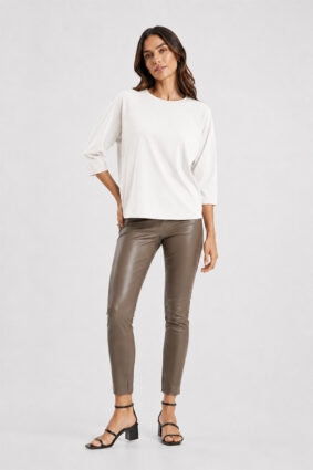 Raffaello Rossi Grazia Top White with round neck and three-quarter raglan sleeves
