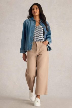 White Stuff Eden Denim Jacket Mid Denim