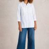 White Stuff Sophie Longline Cotton Shirt Ivory MLT