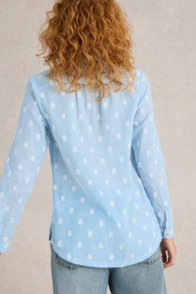 White Stuff Sophie Organic Cotton Shirt Blue MLT