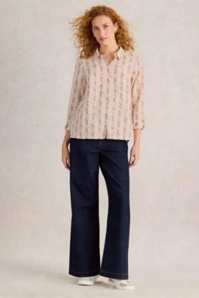 White Stuff Sophie Organic Cotton Shirt Pink MLT