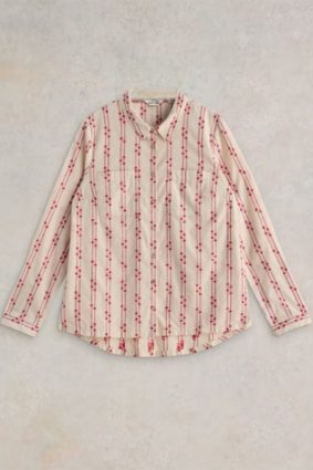White Stuff Sophie Organic Cotton Shirt Pink MLT