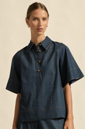 Zoe Kratzmann Insinuate Top Dark Chambray