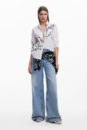 Desigual Shirt Blanco Pattern