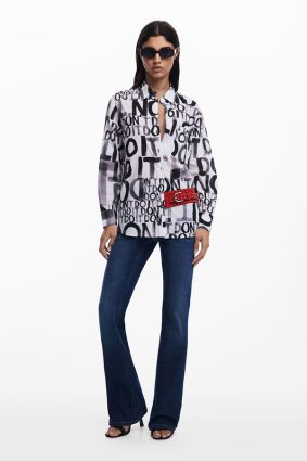 Desigual Shirt Negro Letters