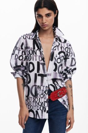Desigual Shirt Negro Letters