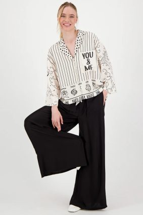 Me369 Nori Visc Lin Cropped Shirt Zodiac