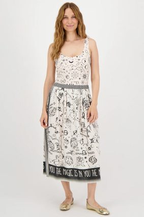 Me369 Vanessa Visc Lin Midi Skirt Zodiac