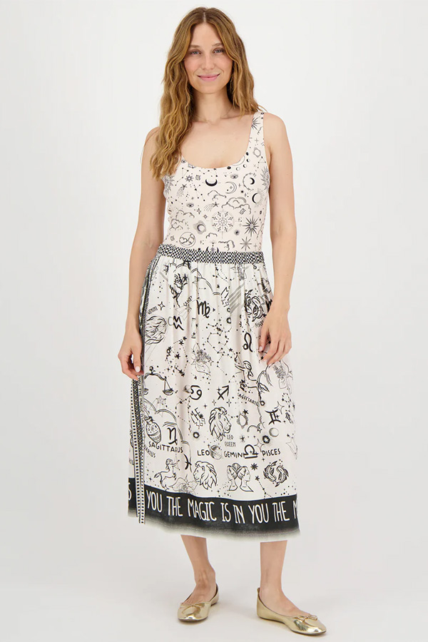 Me369 Vanessa Visc Lin Midi Skirt Zodiac