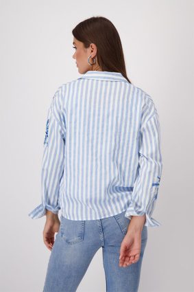 Monari Blouse Striped Flowers SPR WTR