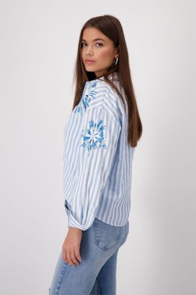 Monari Blouse Striped Flowers SPR WTR