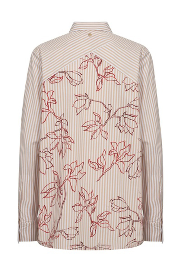 Mos Mosh Elinda Leafy Stripe Shirt Sesame