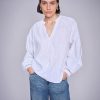 Mos Mosh Zeina Linen Blouse White