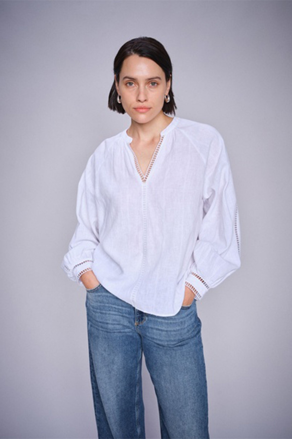 Mos Mosh Zeina Linen Blouse White