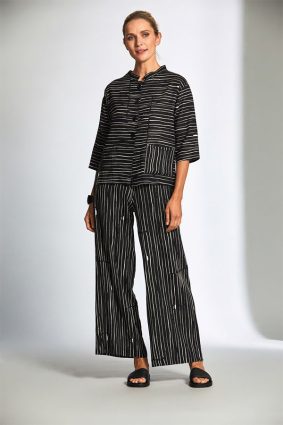 Peruzzi Broken Stripe Jacket BlackEcru