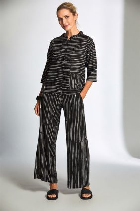 Peruzzi Broken Stripe Jacket BlackEcru