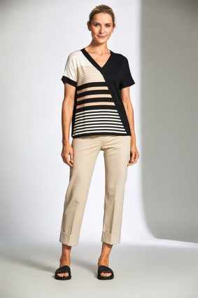 Peruzzi Side Stripe T Shirt Black