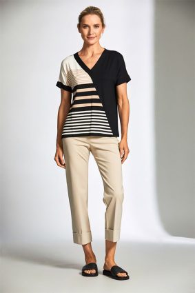 Peruzzi Side Stripe T Shirt Black