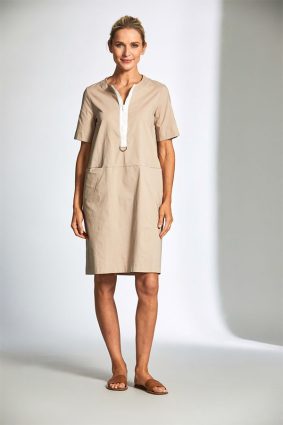 Peruzzi Technical Shift Dress Sand