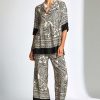 Peruzzi Wood Block Print Top BlkEcru