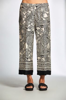 Peruzzi Wood Block Print Trouser BlkEcru