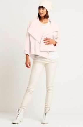 Planet Cropped Asymmetrical Jacket Blush