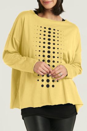 Planet Dot Dot Dot Mini Boxy T ChartreuseBlack