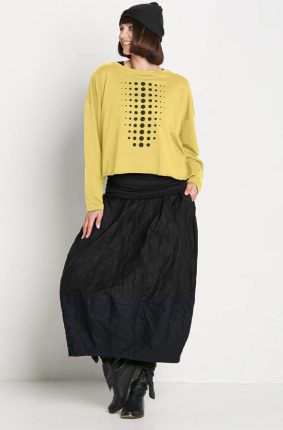 Planet Dot Dot Dot Mini Boxy T ChartreuseBlack