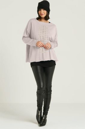 Planet Mini Metallic Seed Stitch Knit TitaniumSilver