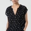 Surkanan Blouse with V-neck Opening Black