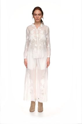 The Johnny Was Chryssie Camp Shirt Roseann White