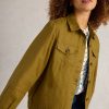 White Stuff Camille Linen Jacket Khaki Grn