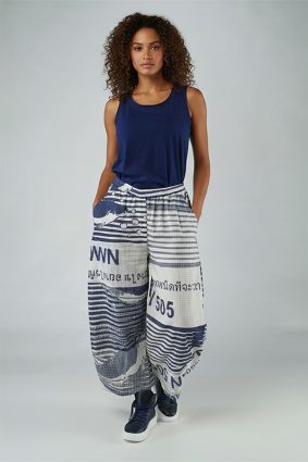 Black Label Pant Navy Print