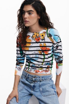 Desigual Pullover Crudo Pattern
