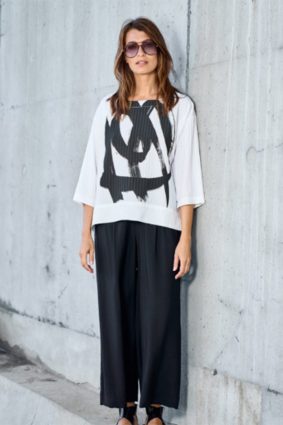 Kokomarina IxI Blouse White Print Black