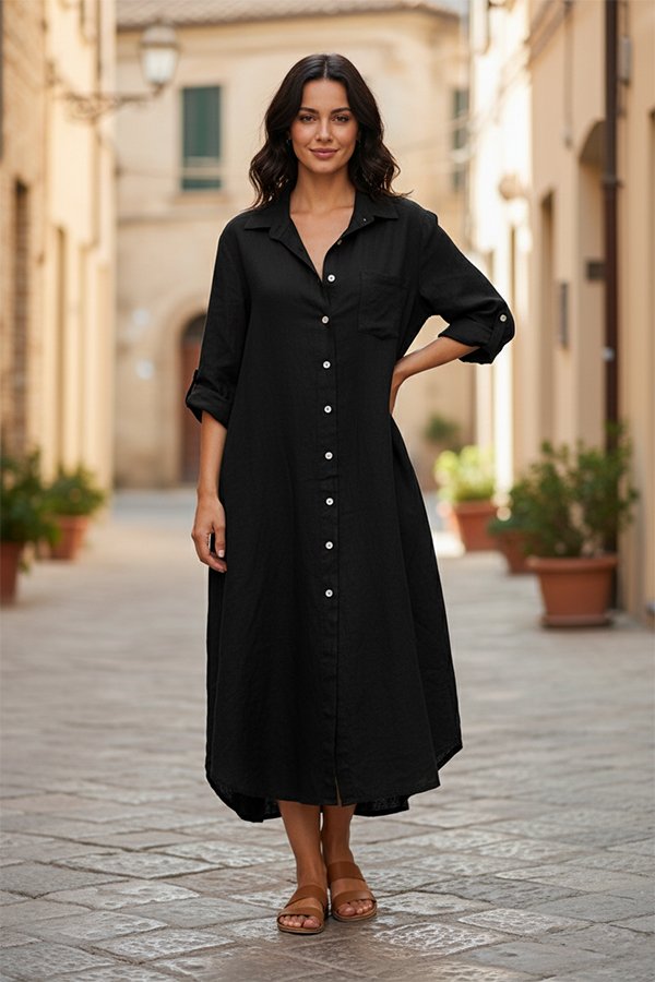 Made In Italy Women’s Woven Dress Black