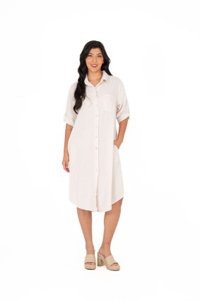 Made In Italy Women's Woven Dress Coconut