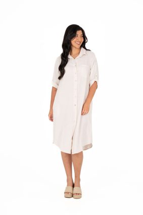 Made In Italy Women's Woven Dress Coconut