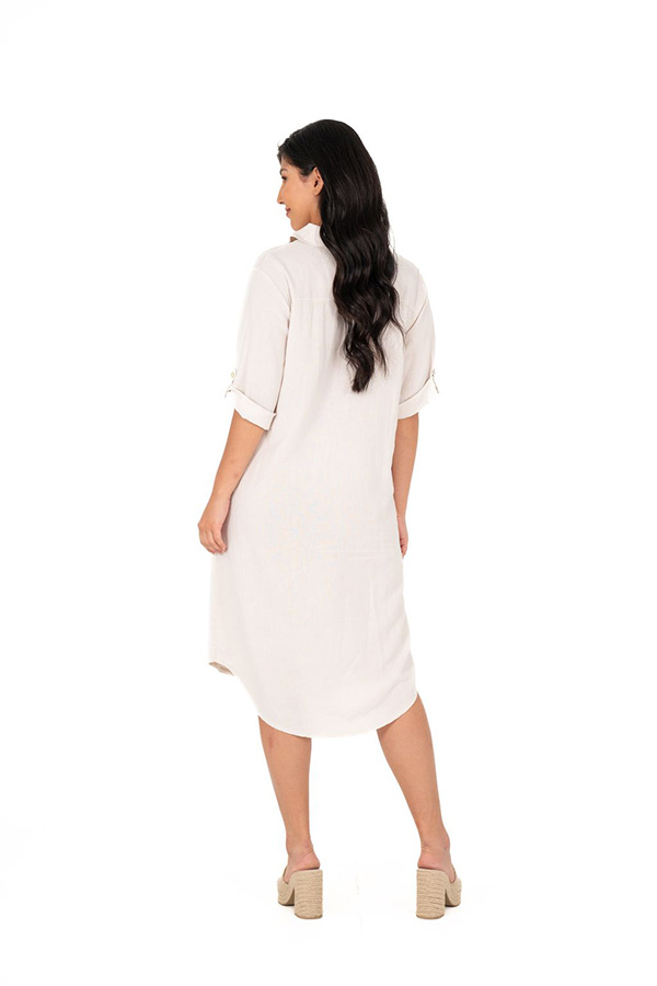 Made In Italy Women's Woven Dress Coconut