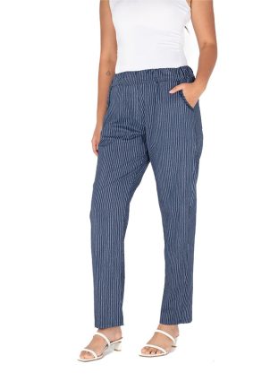 Made In Italy Women's Woven Pants Navy Sailor