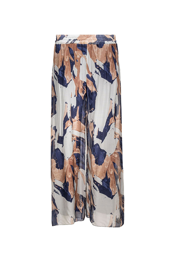 Made In Italy Women's Woven Pants Navy Waves