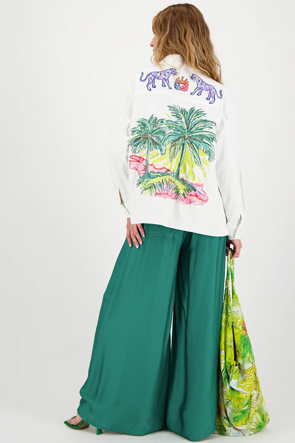 Me369 Briann Embroidered Denim White