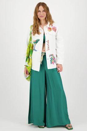 Me369 Briann Embroidered Denim White